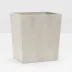 Arles White Wastebasket Rectangular Tapered Faux Horn