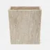 Athlone Beige Wastebasket Rectangular Tapered Marble