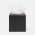 Manchester Black Tissue Box Square Straight Realistic Faux Shagreen