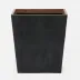 Manchester Black Wastebasket Rectangular Tapered Realistic Faux Shagreen