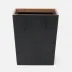 Manchester Black Wastebasket Square Tapered Realistic Faux Shagreen