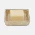 Callas Gold/White Soap Dish Square Straight Lacquered Eggshell