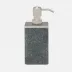 Bradford Cool Gray/Silver Soap Pump Square Straight Realistic Faux Shagreen/Stainless Steel