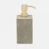 Bradford Sand/Gold Soap Pump Square Straight Realistic Faux Shagreen/Brass