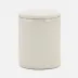 Bradford Blanc Br/Silver Canister Large Round Realistic Faux Shagreen/Stainless Steel