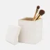 Victoria White Canister Square Straight Full-Grain Leather