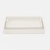 Victoria White Nested Trays Rectangular Straight Full-Grain Leather, Set Of 2