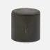 Tenby Dark Mushroom Canister Round Realistic Faux Shagreen