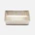 Redonmatte Silver Soap Dish Square Ribbed Metal