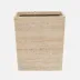 Bowen Natural Waste Basket Rectangle Tapered Travertine With Resin