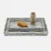 Cortona Gray Brass Mix W/ Shell Nested Trays Rectangular Tapered, Set Of 2