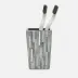 Cortona Gray Silver Mix W/ Shell Brush Holder Square Tapered