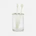 Argos Clear Brush Holder Glass W/Nickel Trim