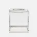 Argos Clear Tissue Box Square Straight Glass W/Nickel Trim