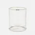 Argos Clear Wastebasket Round Glass W/Nickel Trim