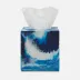 Bahia Blue Tissue Box Square Straight Swirled Resin