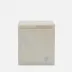 Kuna White Bath Canister Large: 4"L x 4"W x 4.5"H