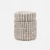 Kythira Gray/White Canister Round Small Seagrass