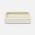 Veria Shiny White/Gold Soap Dish Rectangular Straight Realistic Faux Rattan/Brass