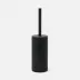 Manchester Black Toilet Brush Holder Round Realistic Faux Shagreen