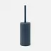 Manchester Navy Toilet Brush Holder Round Realistic Faux Shagreen