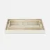 Davos Champagne Gold Nested Trays Rectangular Straight Silver Leaf, Set Of 2