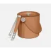 Brisbane Cognac Ice Bucket W/ Tongs Round Marine Leather