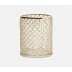 Gila Clear/Brushed Gold Wastebasket Round Glass/Brass