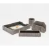 Napali Dark Gray Desk Set: Letter Tray Envelope Holder Pencil Tray Pencil Holder Poly Hemp