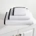 Signature Banded White/Black Bath Sheet