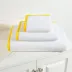 Signature Banded White/Lemon Hand Towel
