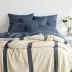 Magnolia Stripe Navy Blanket Full/Queen 96" x 91"