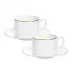 Alligator White Tea Cup & Saucer, Set Of 2