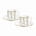 Alligator Gold With Crystal Espresso Cup & Saucer, Set Of 2