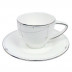 Best Wishes Platinum Espresso Cup & Saucer diam 2.5