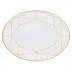 Gem Cut Gold Oval Platter 14 in
