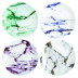 Marble Multi Color Canape Plate, Assorted, Set of 4 (6.5 in)