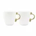 Geometrica Gold Rim Mug/Coffee Cup, set of 2