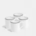 Double Line Matte Black Mug Large 350ml 12fl oz Set of 4