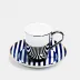 Superstripe Bone China Espresso Saucer & Platinum Reflect Espresso Cup