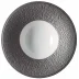 Mineral Irise Dark Grey Rim Soup Plate Engraved Rim Rd 8.85825"