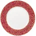 Salamanque Or/Gold Red American Dinner Plate Diam 10.6 in