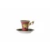Medusa Red After Dinner Cup & Saucer (winged handle) 5 in, 3 oz