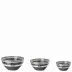 La Greca Signature Black Bowl Set 4 Pcs (Bowls 4 3/4 In 6 In 7 In & Lid)