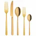 Linear Pvd Gold 5-Pc Place Setting Solid Handle 18/10 Stainless Steel Pvd Mirror
