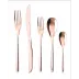 Bamboo Satin Copper 5-Pc Place Setting Solid Handle 18/10 Stainless Steel Pvd