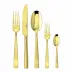 Flat Pvd Gold 5-Pc Place Setting Solid Handle 18/10 Stainless Steel Pvd Mirror (Special Order)
