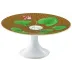 Tresor Fleuri Brown Petit Four Stand Small Asarum Round 6.3 in. in a gift box