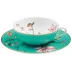 Tresor Fleuri Turquoise Tea cup extra and saucer Magnolia Round 4.48818 in. in a round gift box