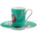 Tresor Fleuri Turquoise Espresso cup and saucer Magnolia Round 3.1496 in. in a round gift box